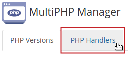 MultiPHP Manager PHP Handlers tab highlighted