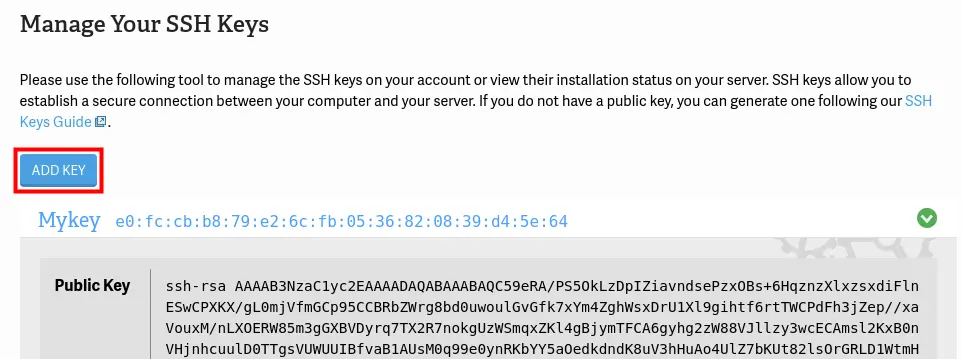 Managing SSH Keys - Add