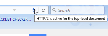 check for lighting bolt icon to confirm HTTP/2 usage
