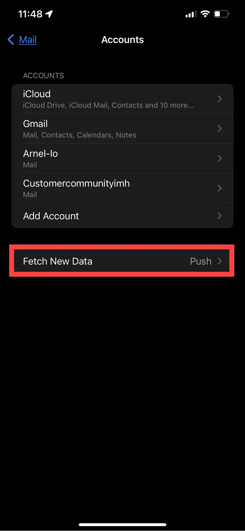 Click on Fetch New Data