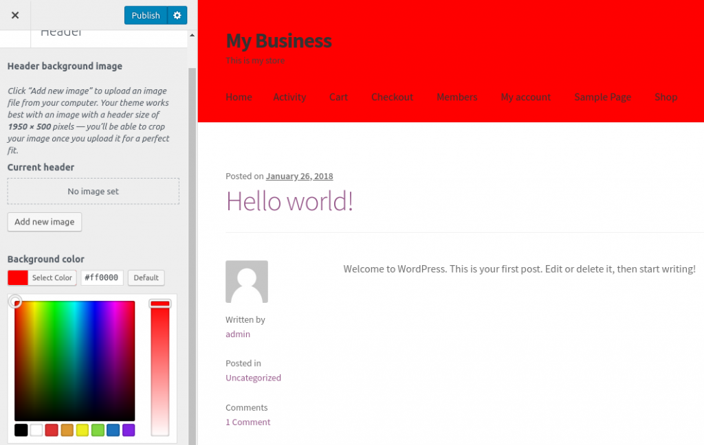 How to Customize your WordPress Header in the Storefront Theme ...