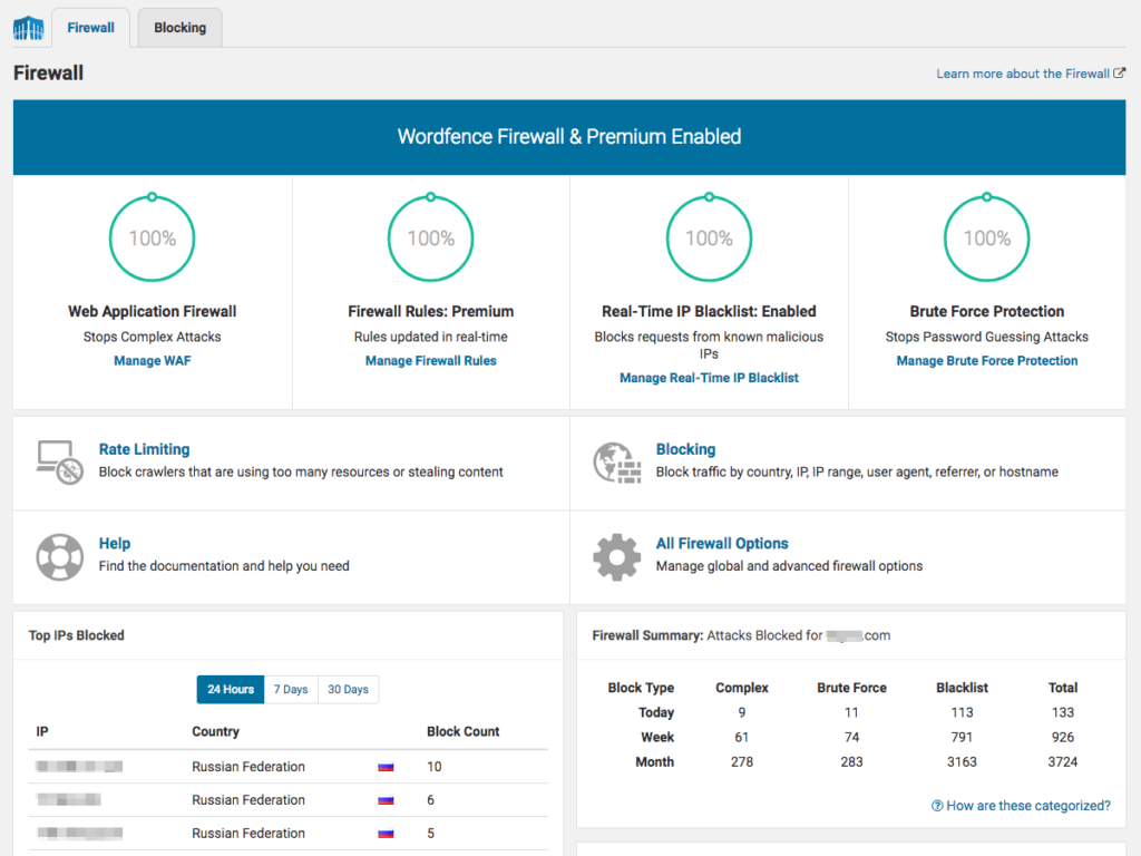 Wordfence Security plugin screenshot 