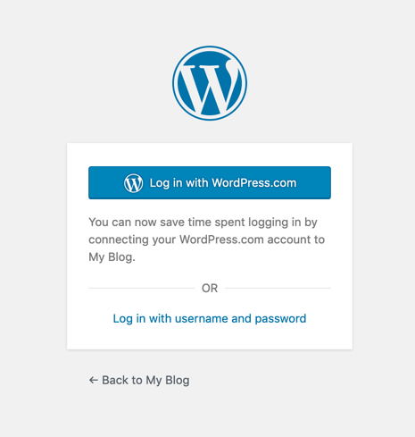 WordPress login screencreen