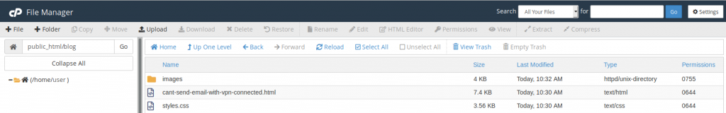 CherryTree files uploaded into cPanel File Manager