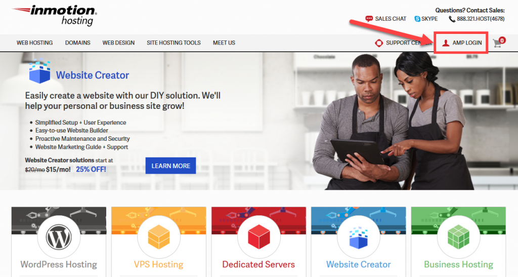 How to Log into AMP InMotion Hosting Support Center