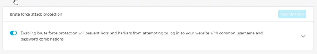 Enable brute force protection in Jetpack security settings