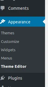 Select the theme editor from the menu