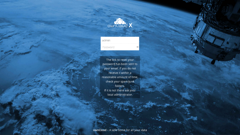 ownCloud Password Reset Sent