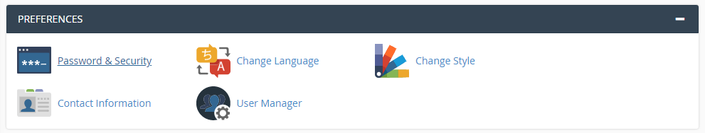 preferences in cPanel