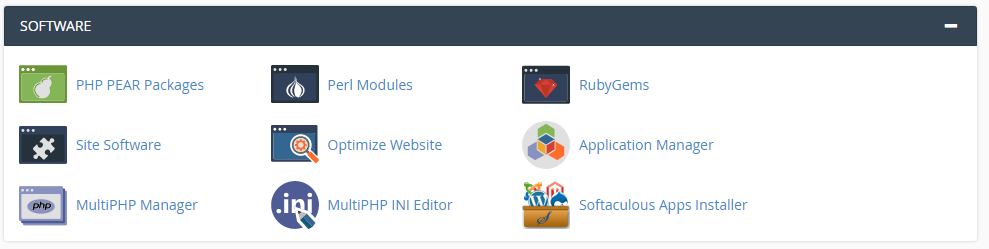 software in cPanel