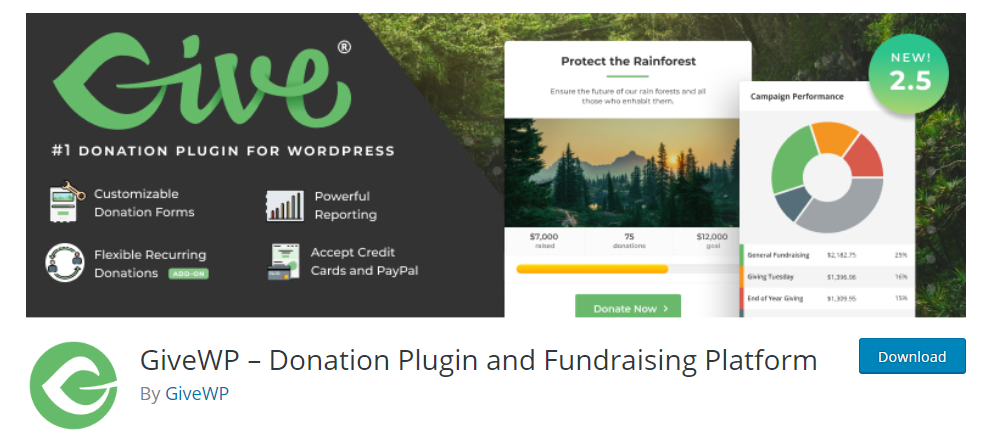 Give WordPress donation plugin