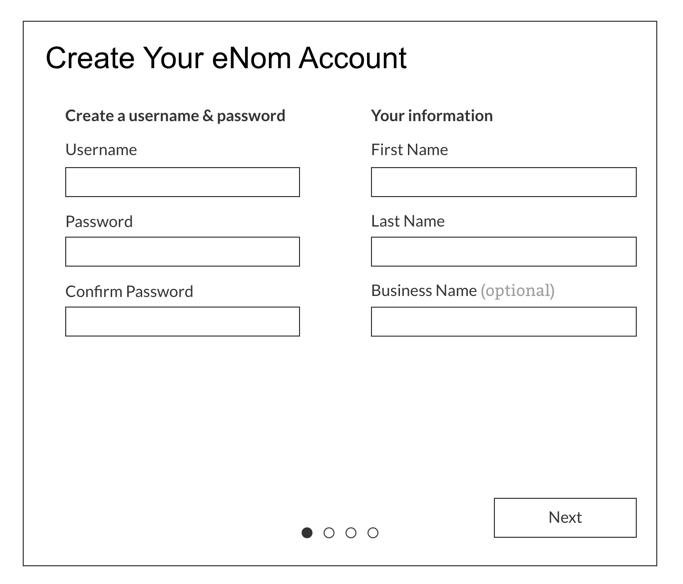 Create new eNom Account