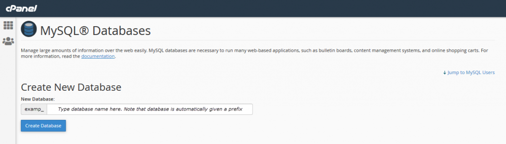 Create a New Database in cPanel.  Use the tutorial link if you need guidance