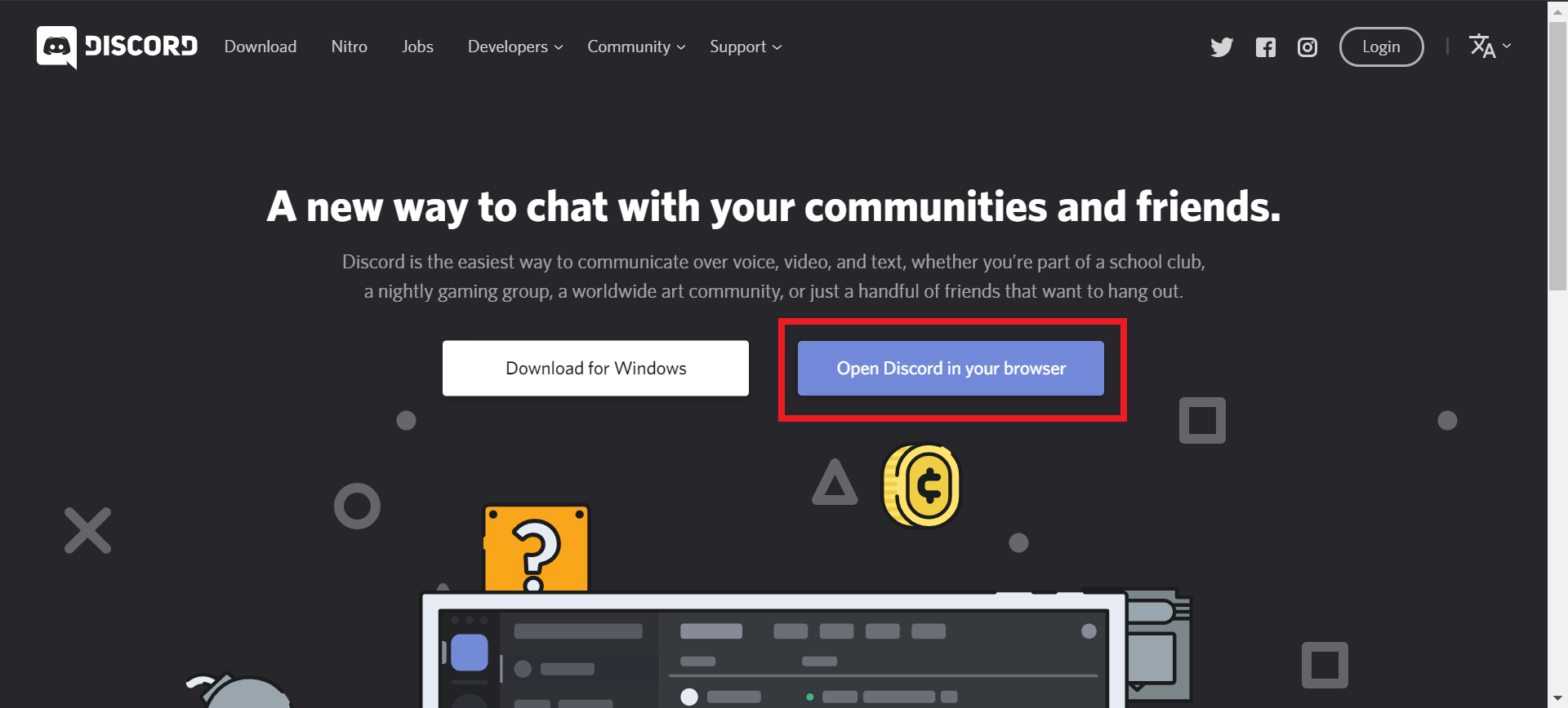 Browser discord chat Chrome Web