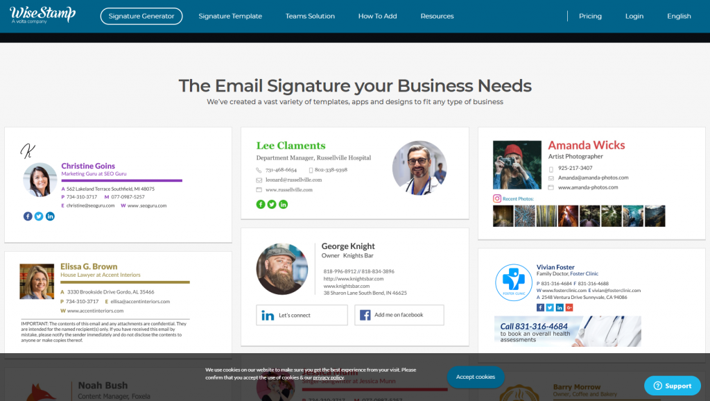 WiseStamp email signature generator