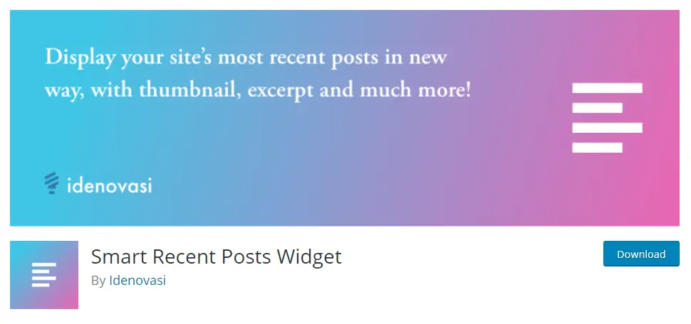 smart recent posts widget plugin for wordpress