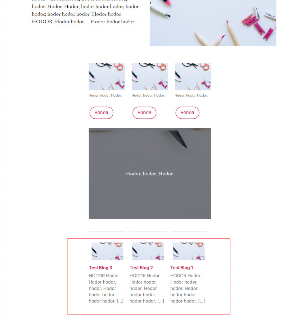 recent post blog added to wordpress homeage