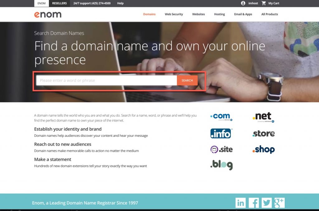 How to Register a Domain in eNomCentral – InMotion Hosting Support Center