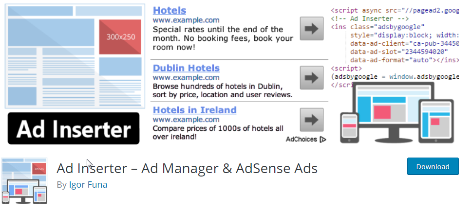 ad inserter plugin for WordPress