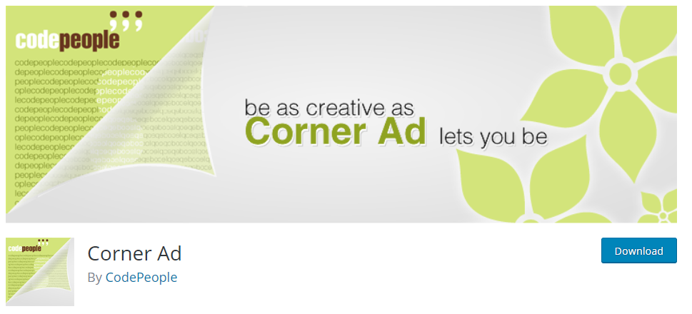 Corner ad plugin for WordPress