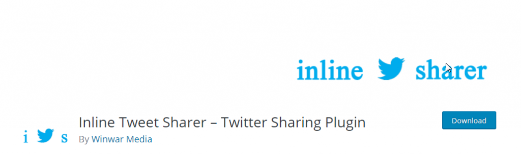 Inline twitter sharer plugin for WordPress