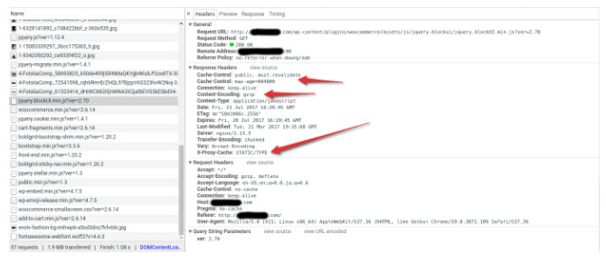 Finding the cache status