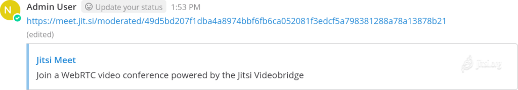 Mattermost Jitsi moderated link
