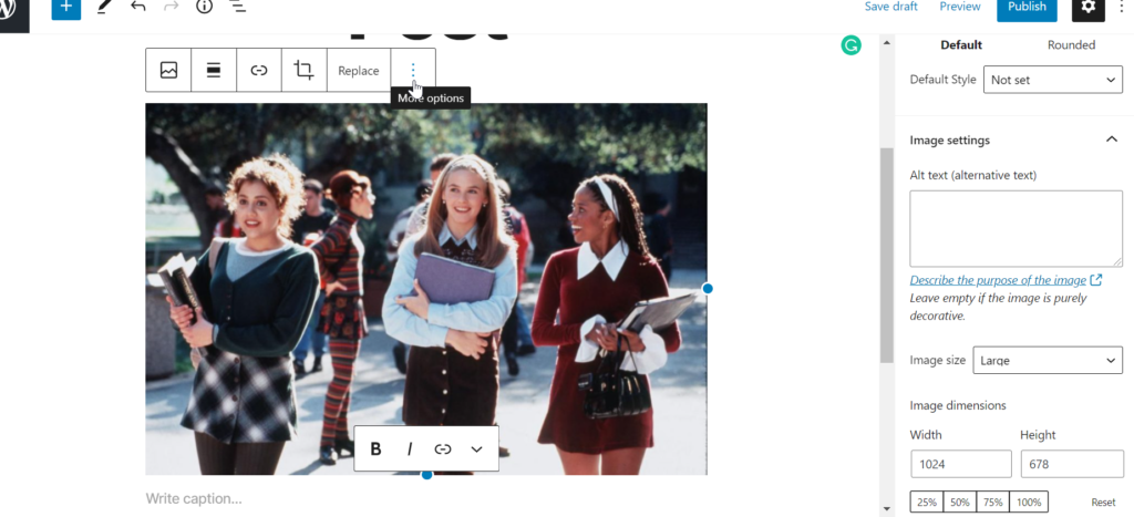 image added to post in wordpress