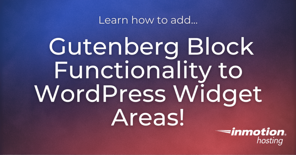 Gutenberg blocks for widgets