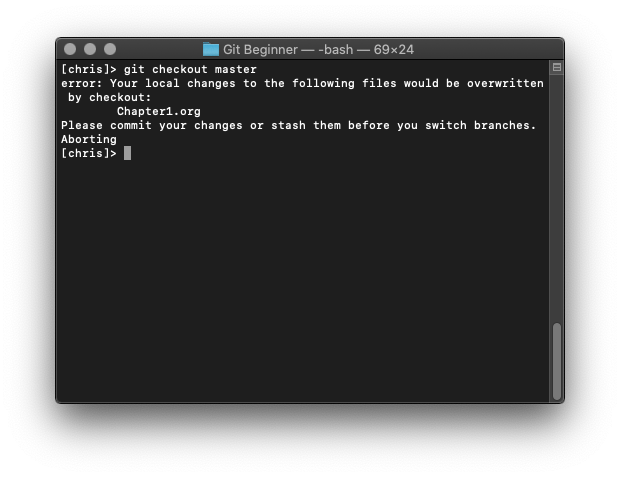 Git checkout warning: your local changes to the following files would be overwritten by checkout