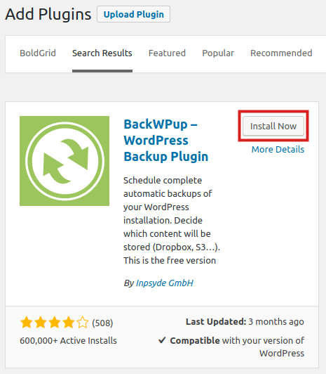 install backwpup