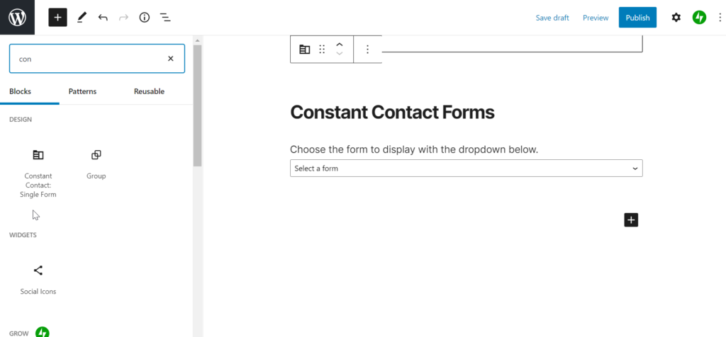 add constant contact form to wordpress