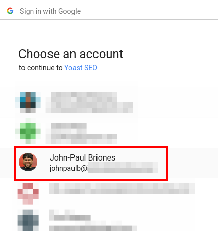 choose google account