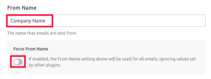 Enter From Name for SMTP