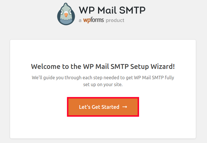 Start WP Mail SMTP Wizard