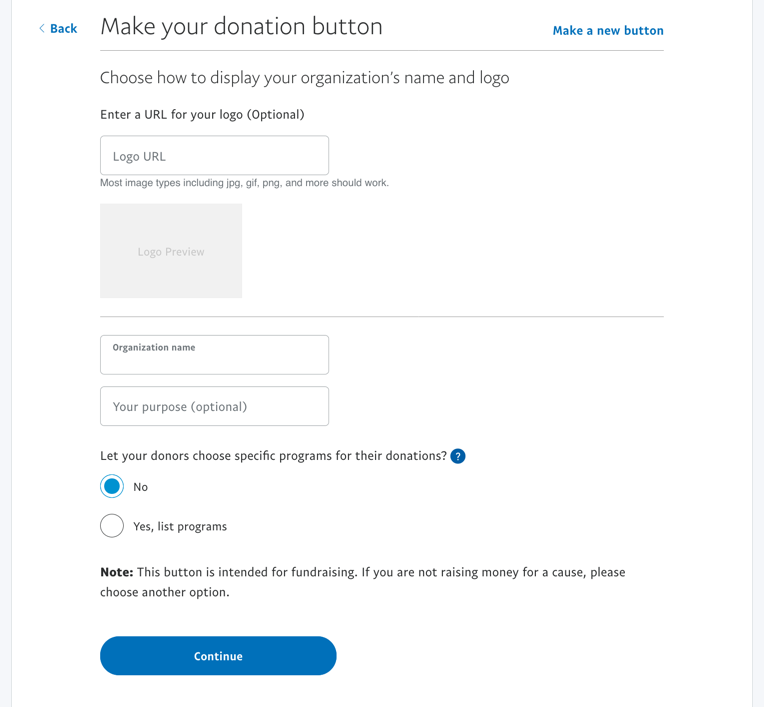 create paypal donate button