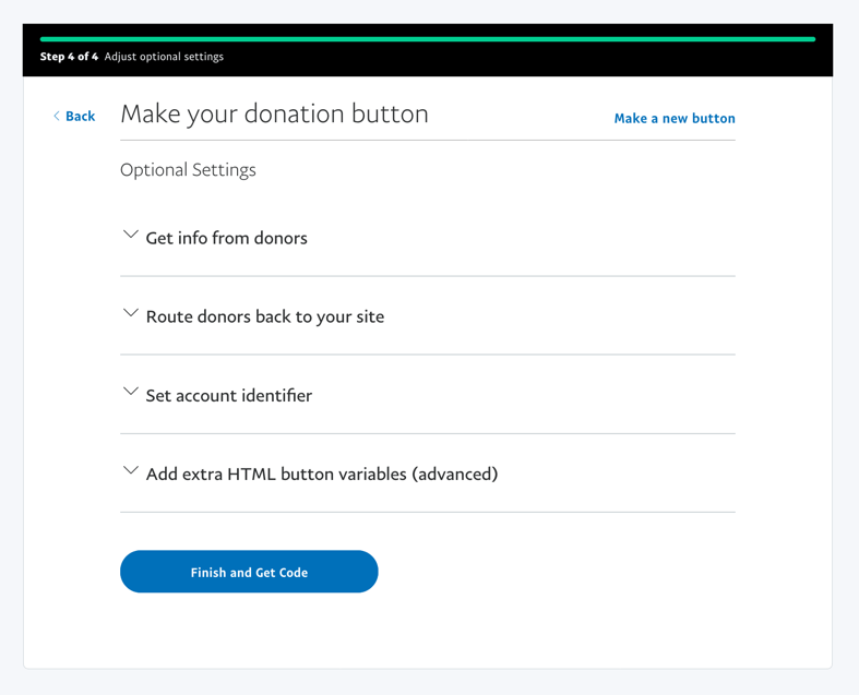 create paypal donate button