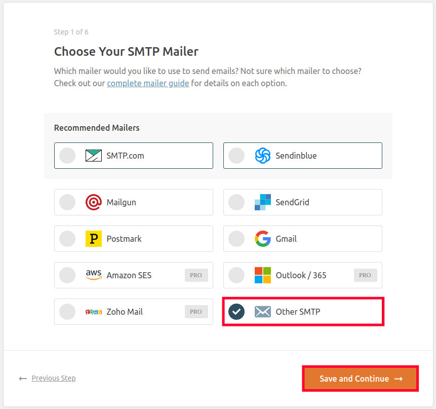 Choose Your SMTP Mailer