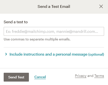 Send a test email of your email