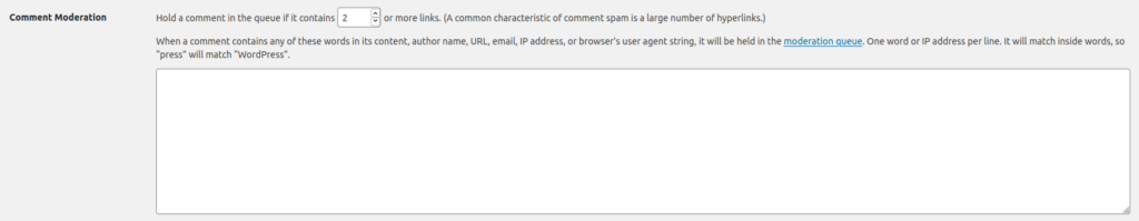 WordPress Comment Moderation