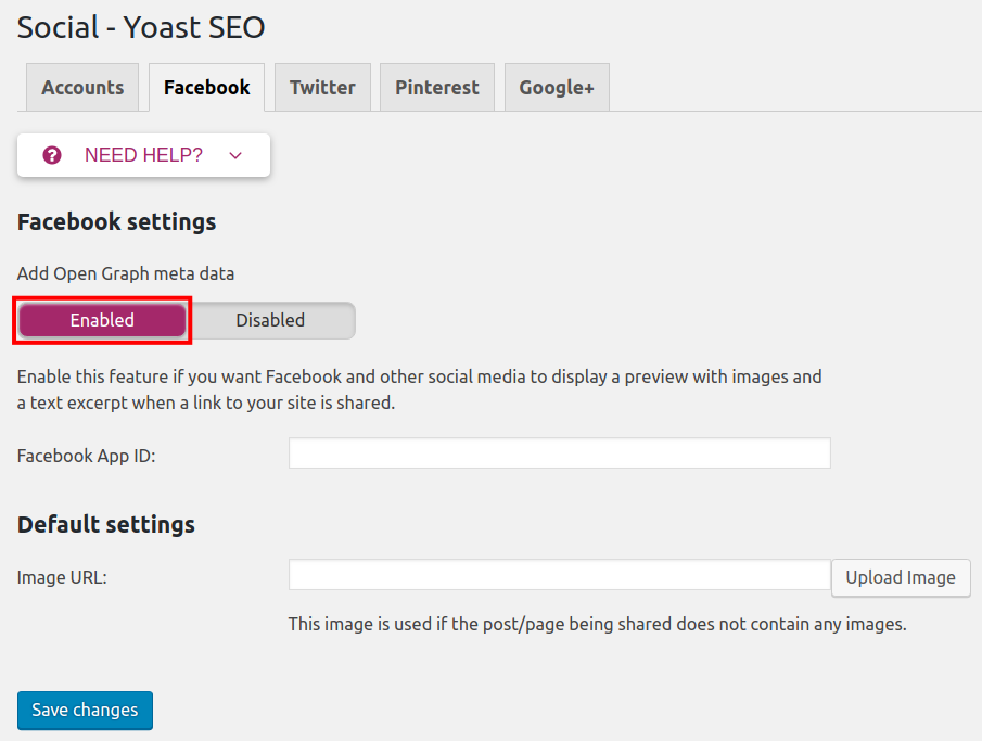 configure facebook settings in yoast