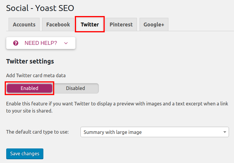 configure twitter settings in yoast