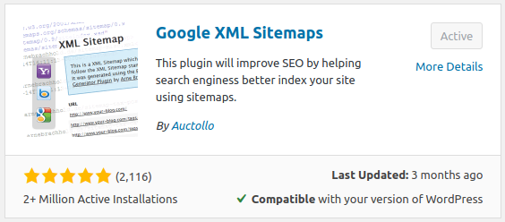 Google XML Sitemap plugin