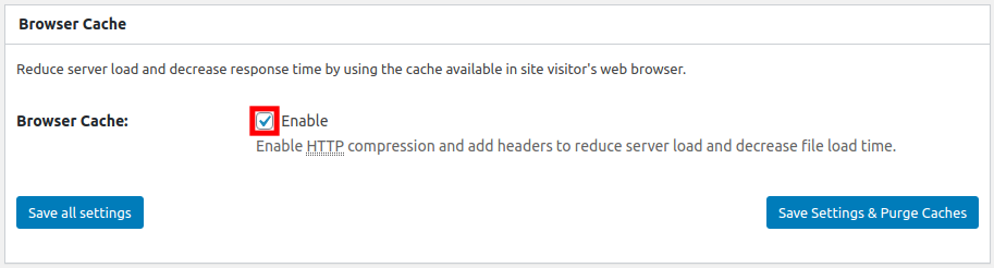 Turn Browser Caching On