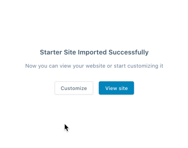 Import of starter site complete