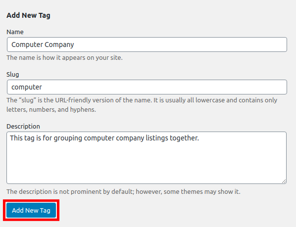 Adding a New Tag to the Business Directory Plugin