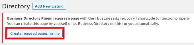 Make Business Directory Plugin pages