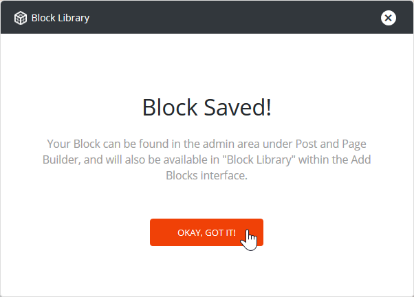 Block has Been Saved