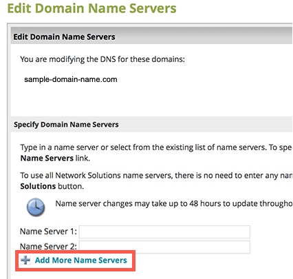 Adding  nameservers when none have been set