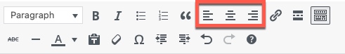 Classic Editor - Alignment options